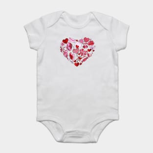 Heart shape with candy Baby Bodysuit